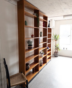 Mid Century Modular Oak Style Shelving Bookcase Wall Unit - teakyfinders