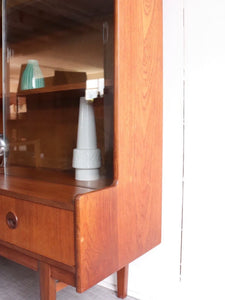 Vintage Sideboard Teak Turnidge bookcase Display Cabinet Mid Century Drinks - teakyfinders