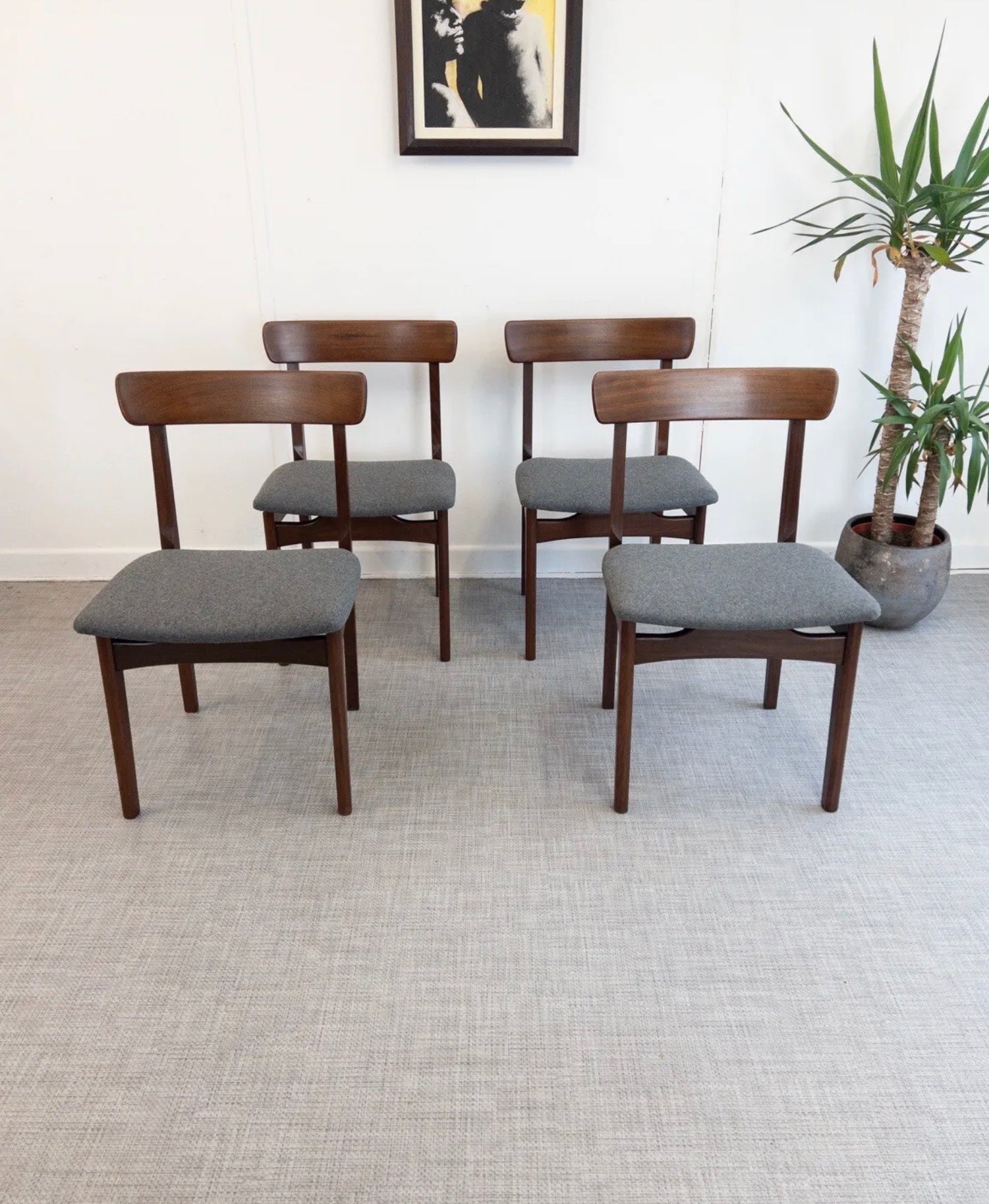 4 x Mid Century Dining Chairs by A Younger Fonseca Range Restored Condition - teakyfinders