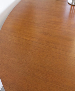 Large Teak Extending Oval Dining Table Mid Century High End - teakyfinders