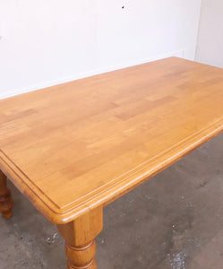 Large 6ft Kitchen Farmhouse Dining Table 8 Seater Hardwood Oak Style Chunky VGC - teakyfinders