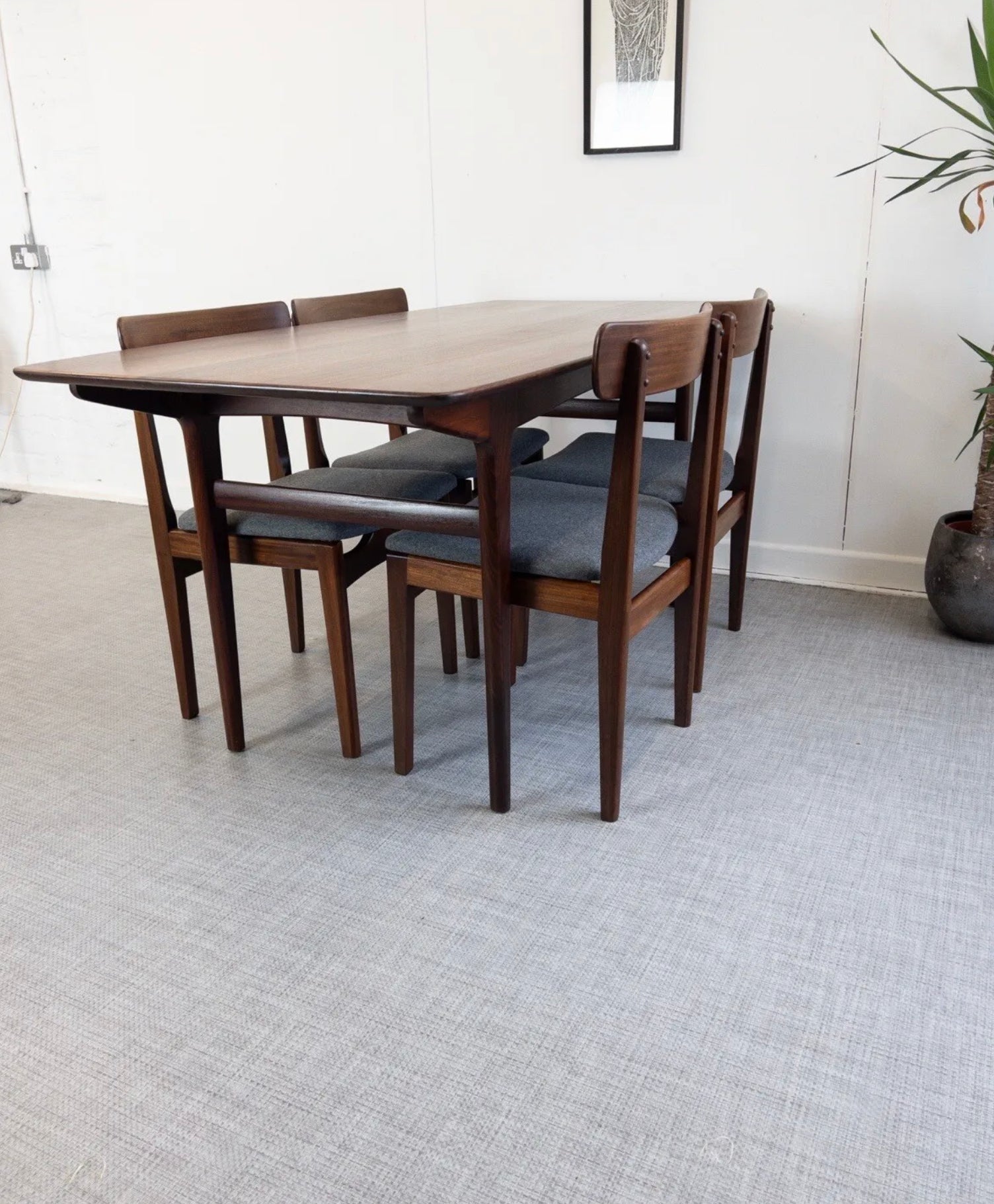 Younger Dining Table Volany Range Plank Solid table and 4 x Younger Volany chairs - teakyfinders