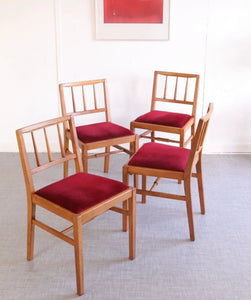 Early E Gomme G Plan Brandon Light Oak Dining Chairs Set of 4 - teakyfinders