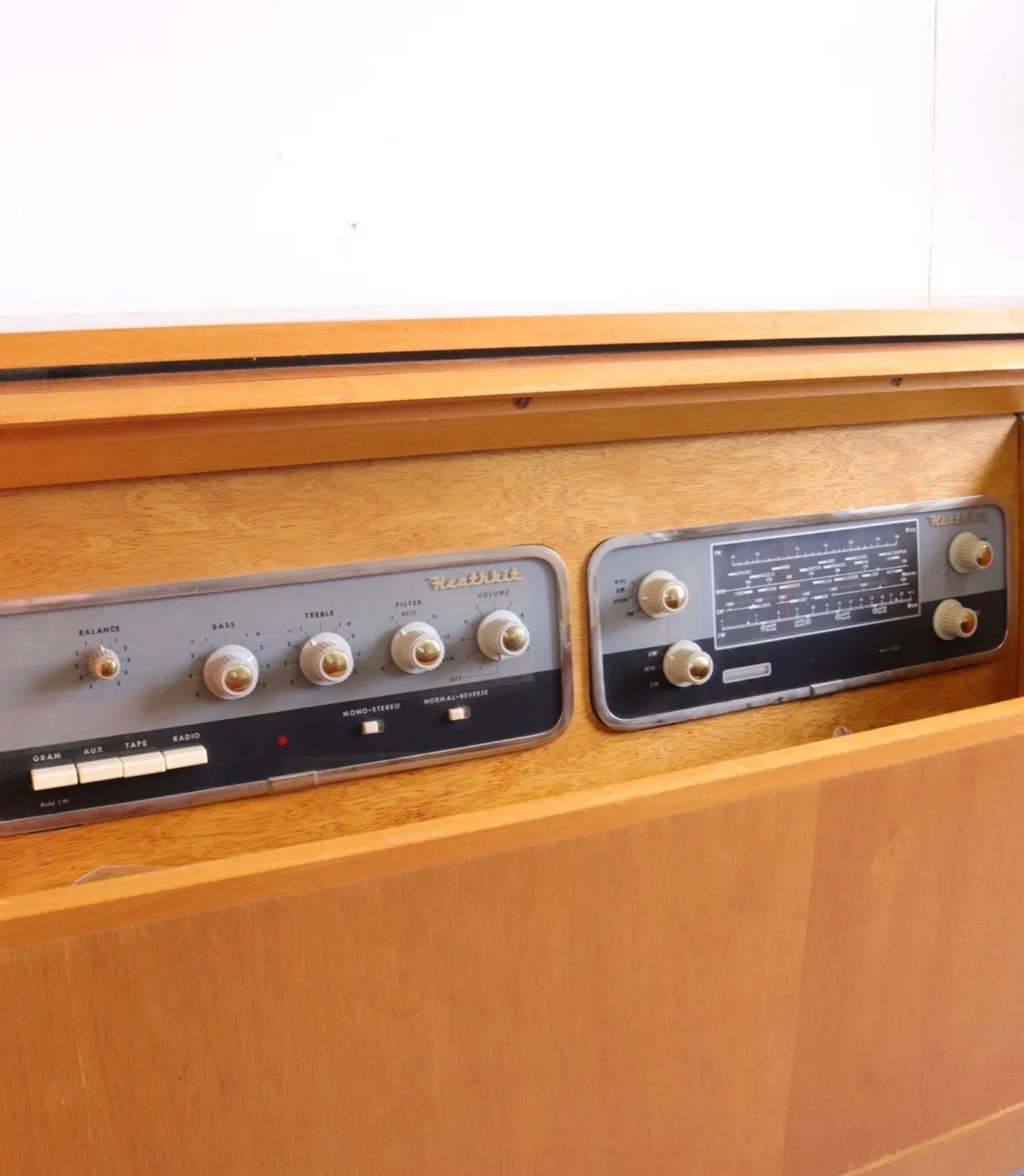 Retro Vintage Heathkit Valve Tube Amplifier Record Player Stereogra Cabinet & Speaker - teakyfinders
