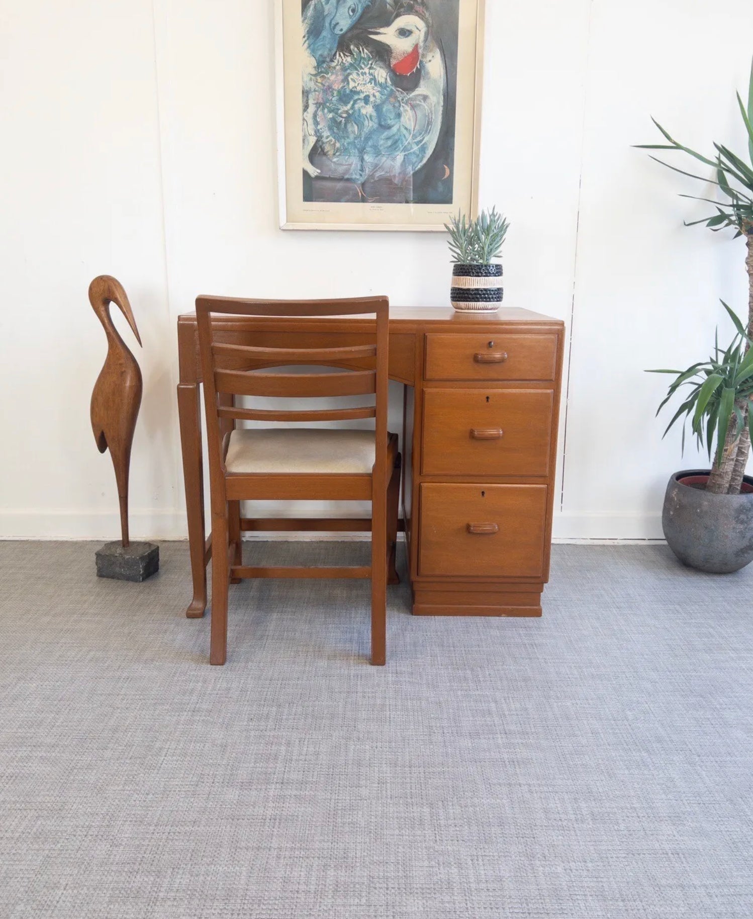 Vintage Compact Desk American Made Home Office Retro Furniture - teakyfinders