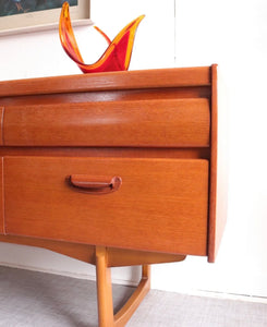 Vintage Mid-Century William Lawrence Teak 6 Drawer Low Sideboard TV Stand - teakyfinders