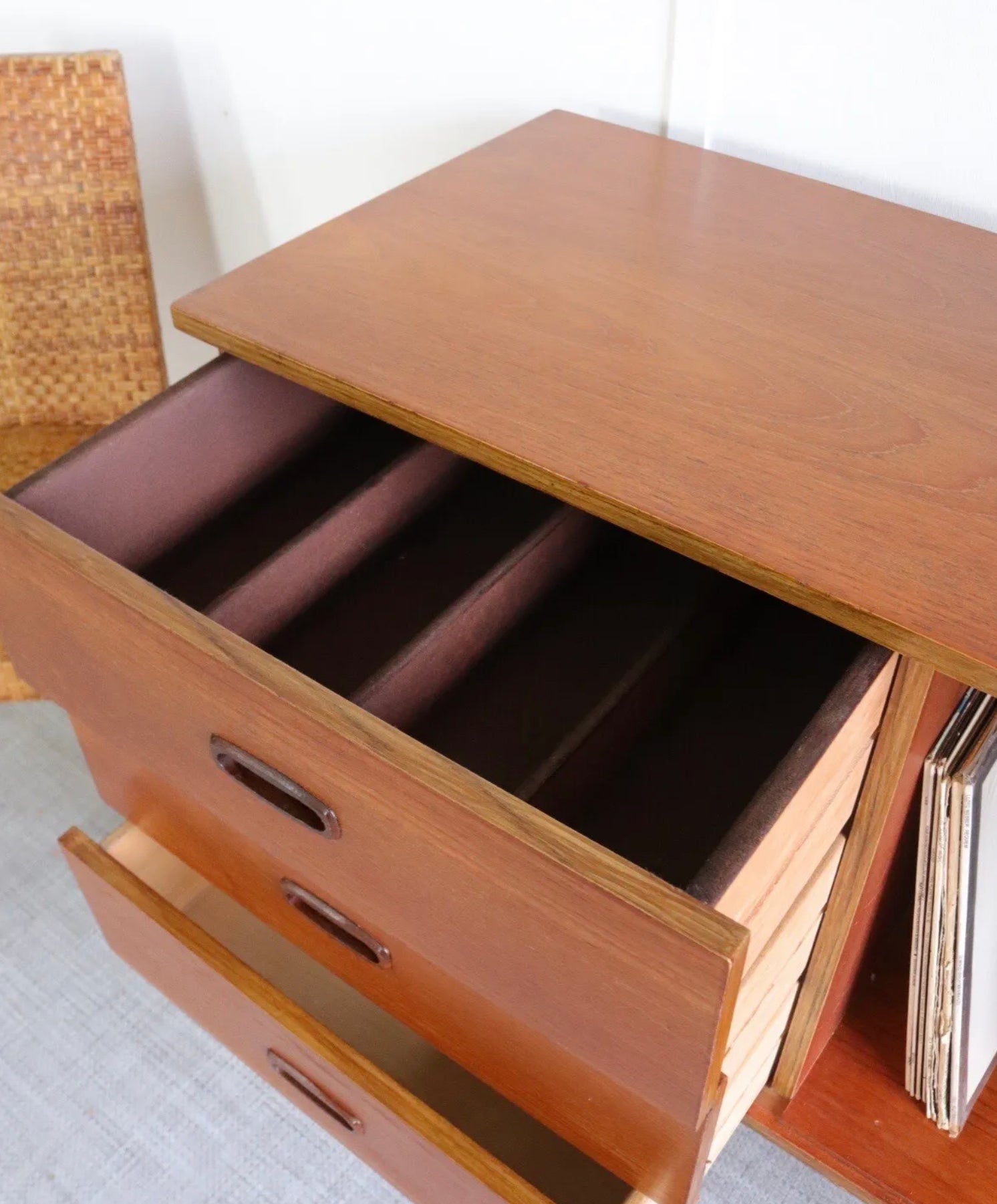 Mid Century Teak Record Vinyl Teak Cabinet Cupboard Sideboard Compact - teakyfinders