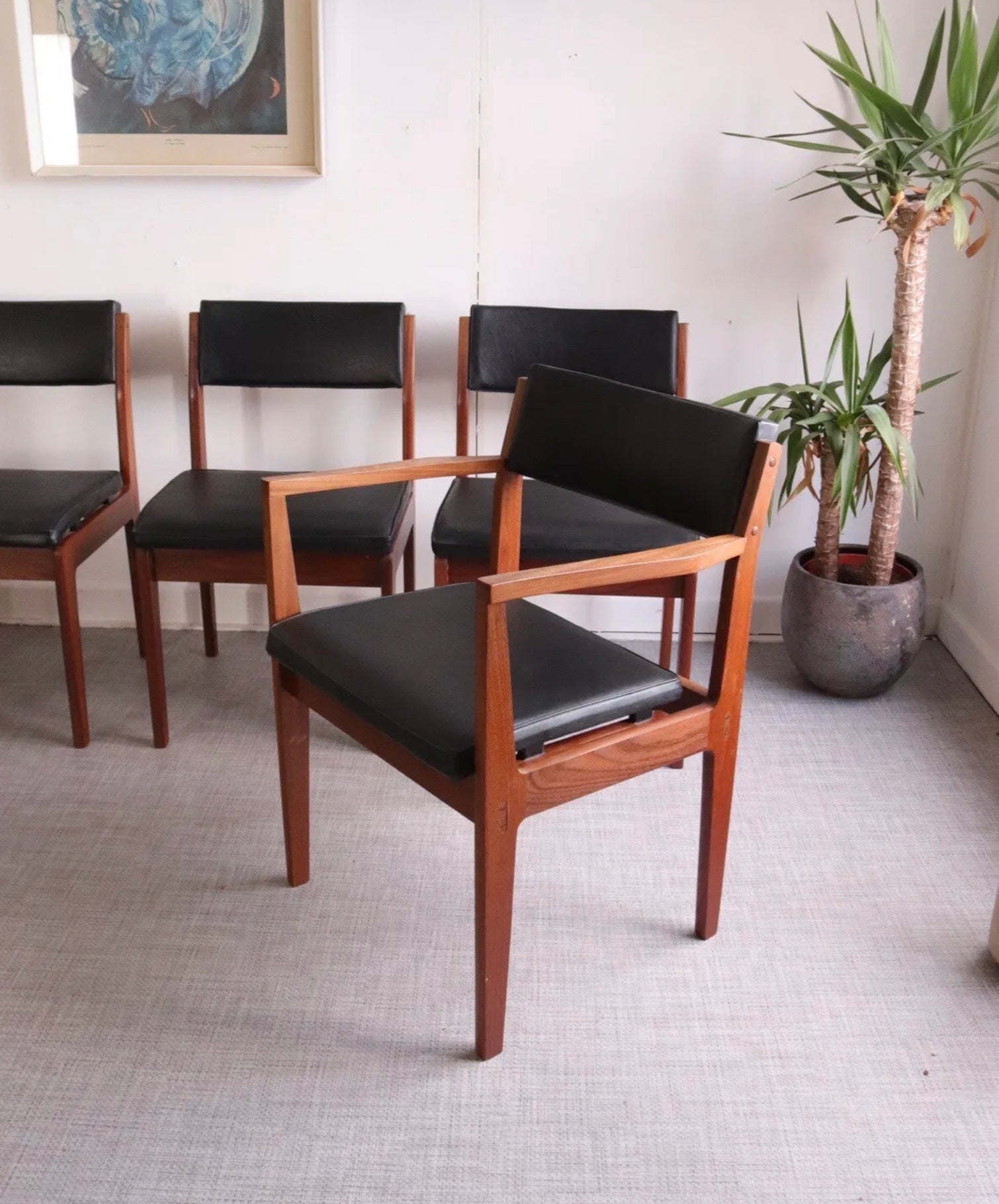 Mid-century Uniflex Teak Dinning Table & 6 Chairs designed by Gunther Hoffstead - teakyfinders