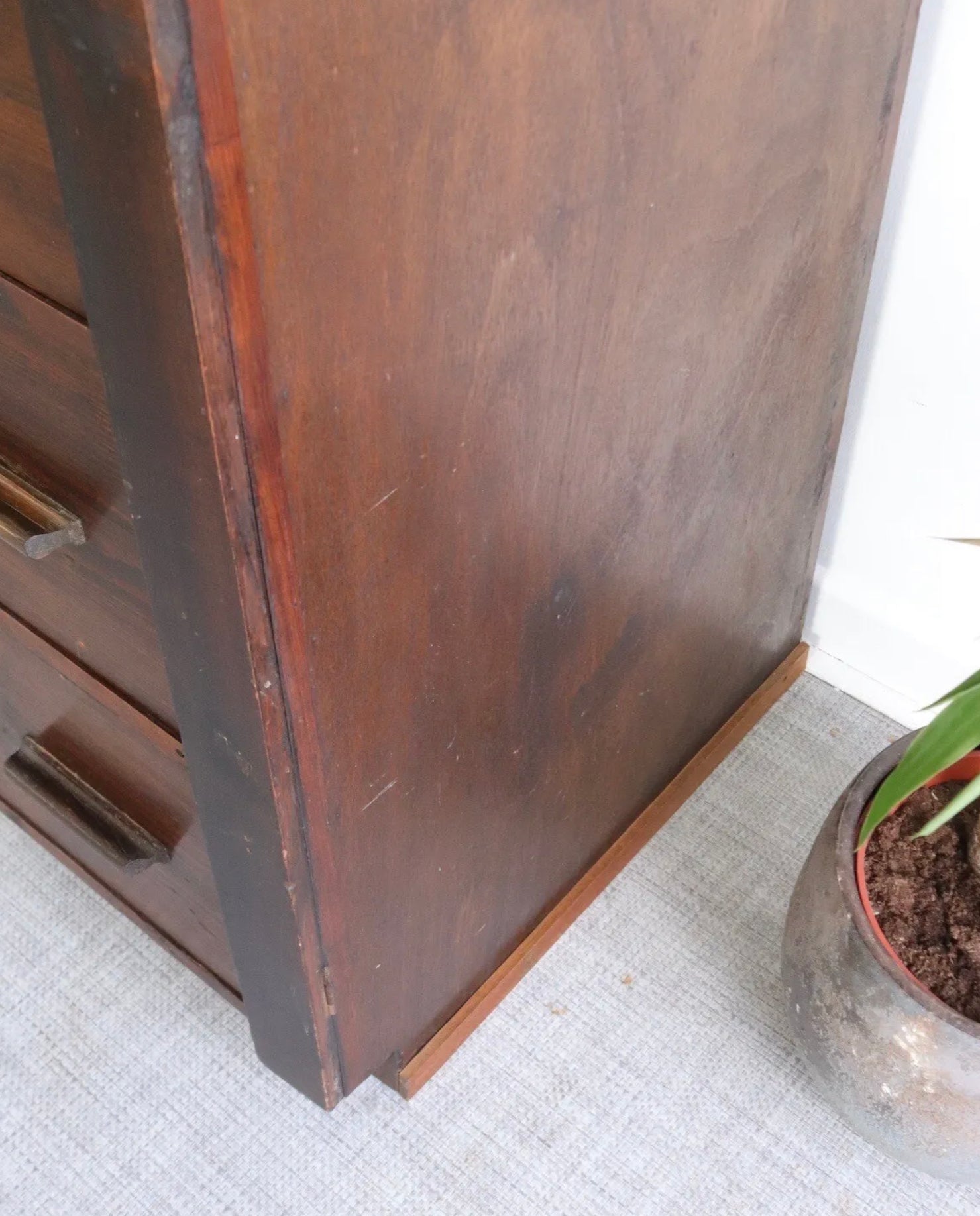 Vintage Wooden filing cabinet - 1950s Retro Home Office Storage Art Deco - teakyfinders