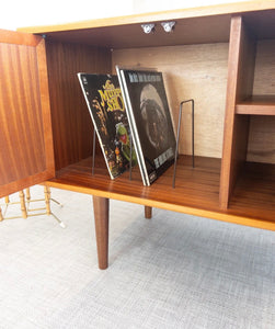 G Plan Mid Century Teak Sideboard Media Unit Vinyl LP Storage Vintage Furniture - teakyfinders