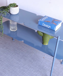 Zuiver River Console Table Ocean Blue Metal Stylish TV Stand Mid Century - teakyfinders