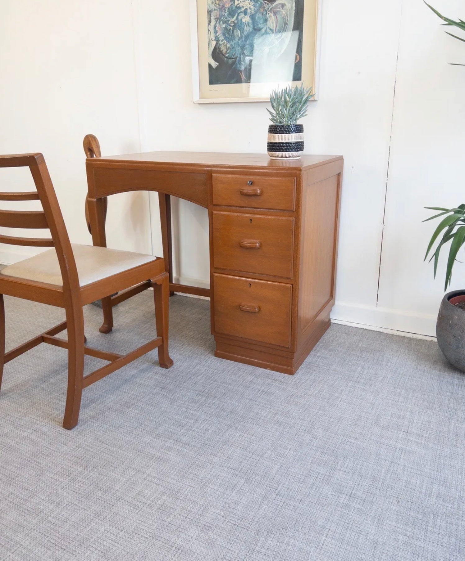 Vintage Compact Desk American Made Home Office Retro Furniture - teakyfinders