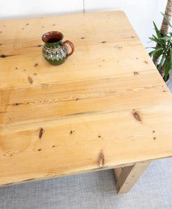 Antique Rustic Pine Preparation Kitchen Farmhouse Dining Table Primitive - teakyfinders
