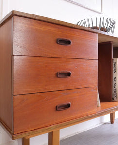 Mid Century Teak Record Vinyl Teak Cabinet Cupboard Sideboard Compact - teakyfinders