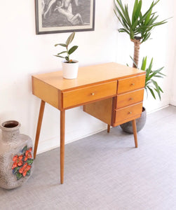 Vintage Circa  1960s  Gorgeous  Small  Retro Plywood  Writing Desk - teakyfinders
