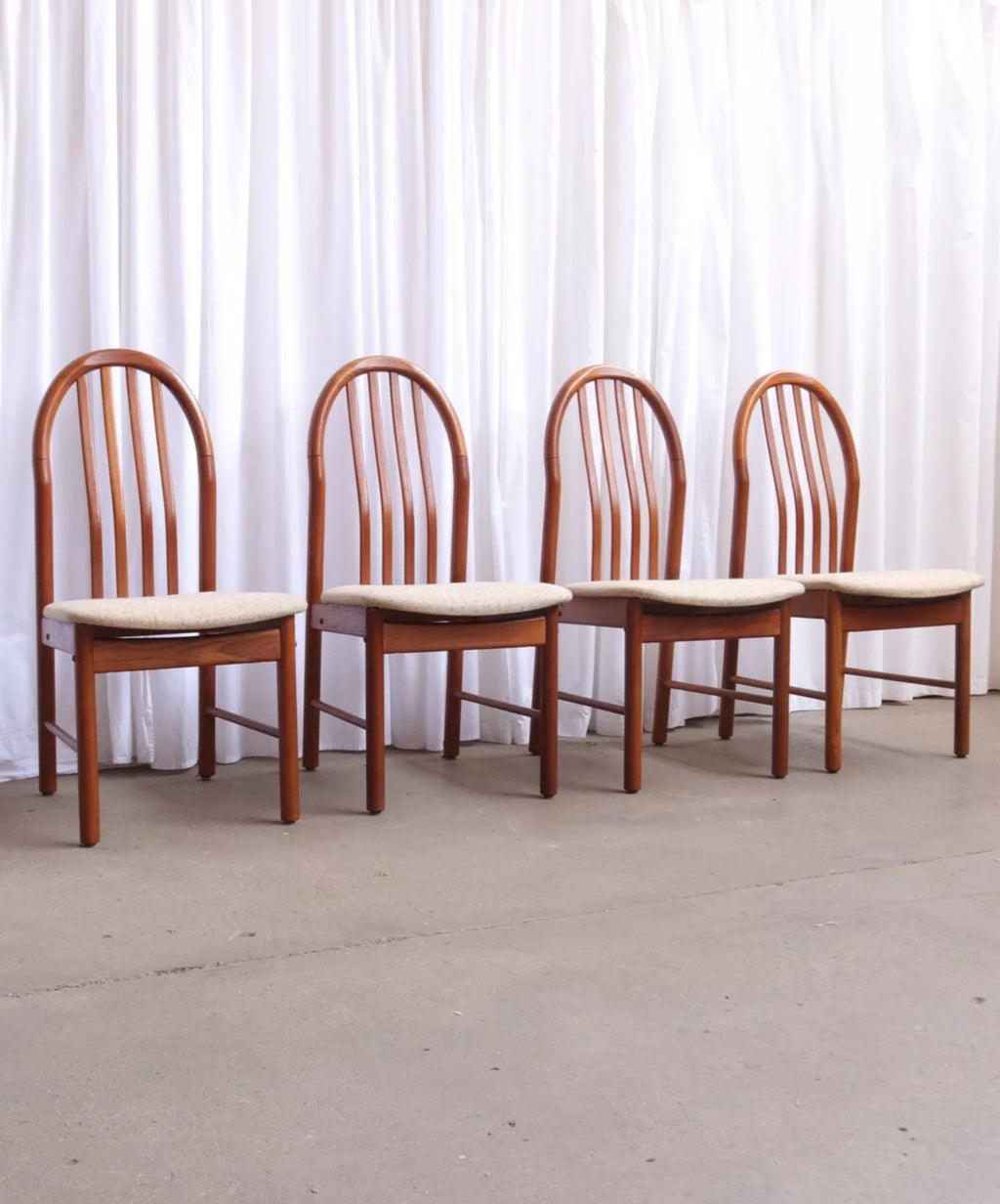 Benny Linden 1960s Teak Dining Chairs Set Of 4 Immaculate Condition Danish - teakyfinders