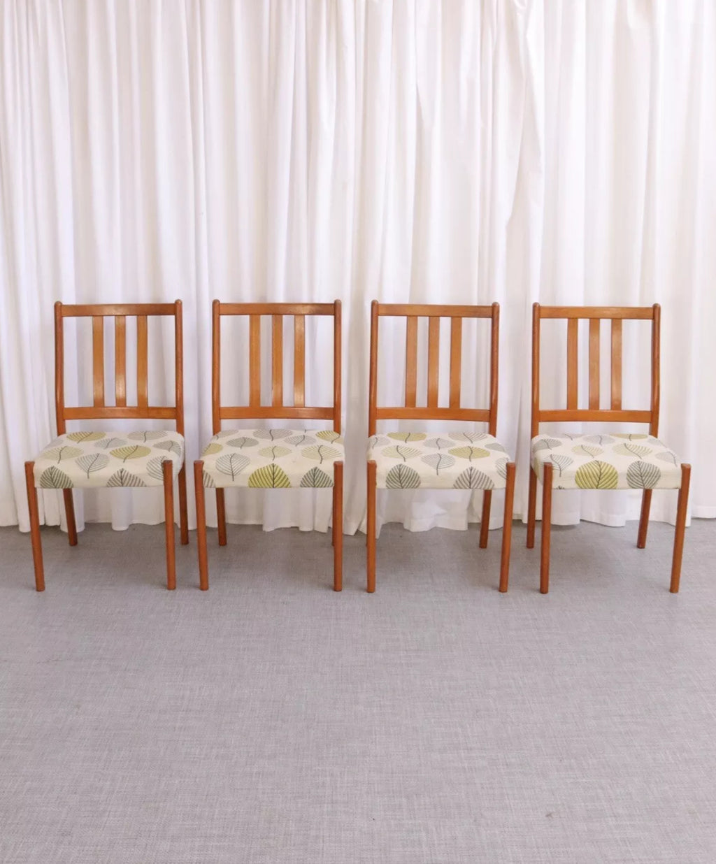 Vintage Danish Dining Chairs Mid Century Teak Retroset Of 4 Mid Century - teakyfinders