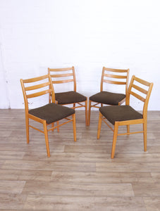 Vintage Beech Dining Chairs set of Four - teakyfinders
