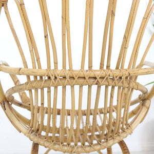 Vintage French Style Bamboo Egg Chair - teakyfinders