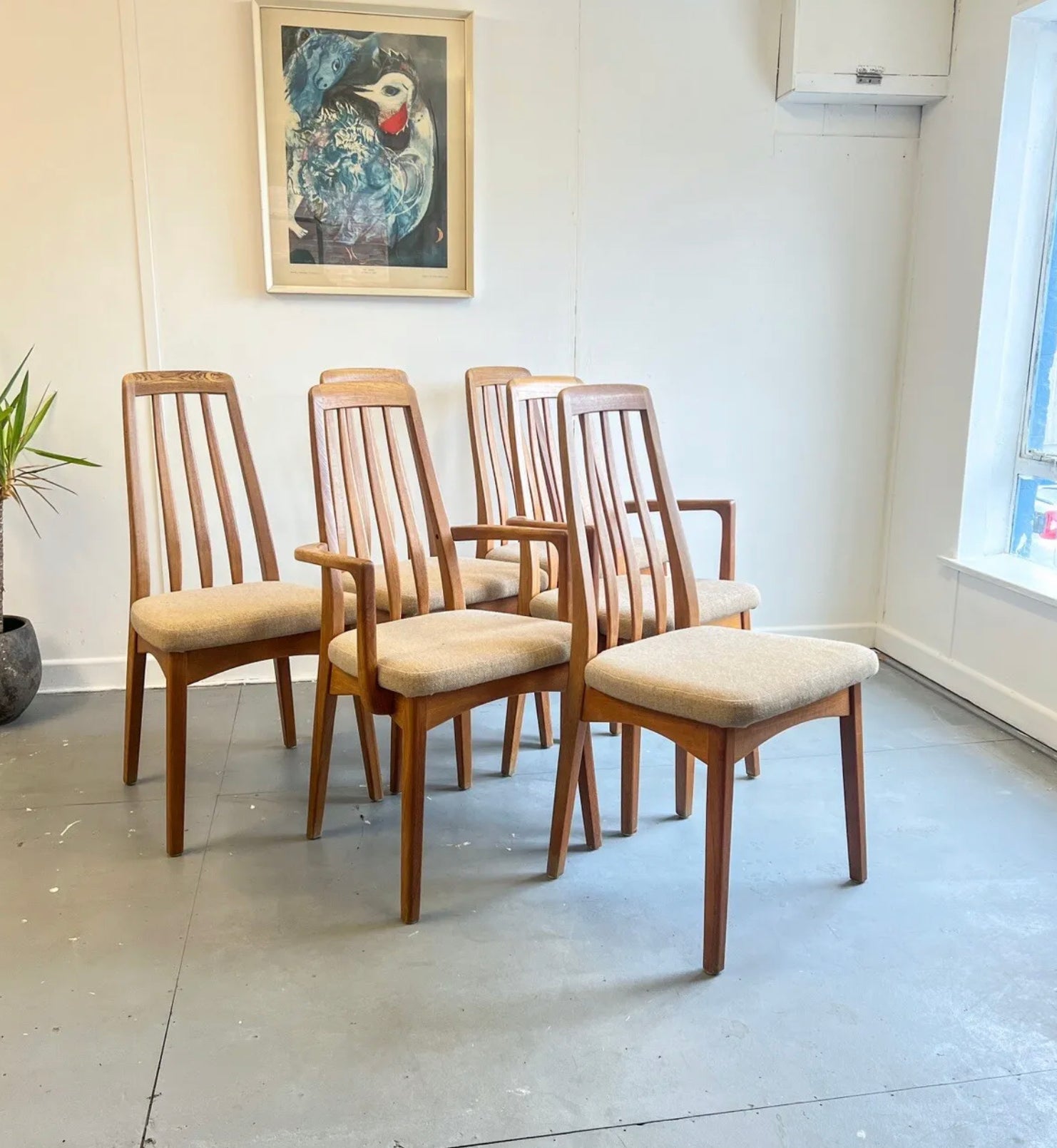 Set of 6 Benny Linden Teak Dining Chairs - teakyfinders