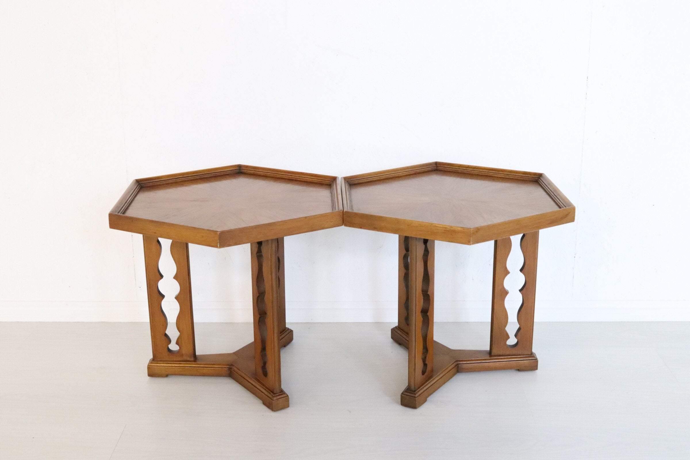 Matching Pair of Side Tables , Drexel Esperanto USA - teakyfinders