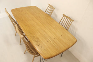 Ercol Long Windsor Plank Table - Blonde with Hairpin Legs - teakyfinders