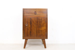 Vintage Walnut Bedside Cabinet - teakyfinders