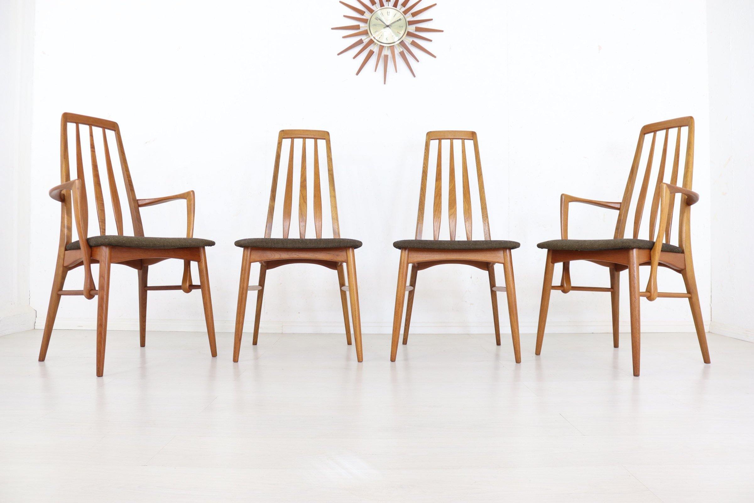 Danish Koefoeds Hornslet ‘Eva’ Teak Dining Chairs Set of Four - teakyfinders