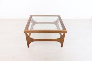 Retro Astro Style Teak Coffee Table Square Shape By Stonehill  - Mid Century 60s 70s - Stateroom Furniture - teakyfinders