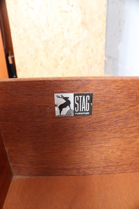 Mid Century Tall Stag Six Chest of Drawers Light Oak - teakyfinders