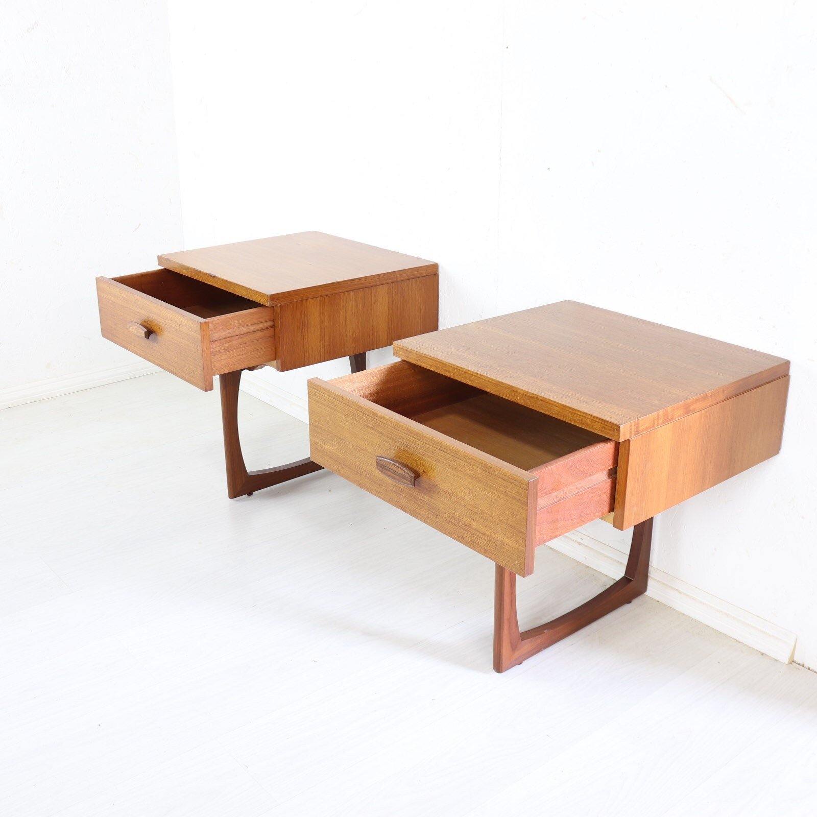 Bedside Tables By G plan Quadrille Range Floating Tables Pair - teakyfinders