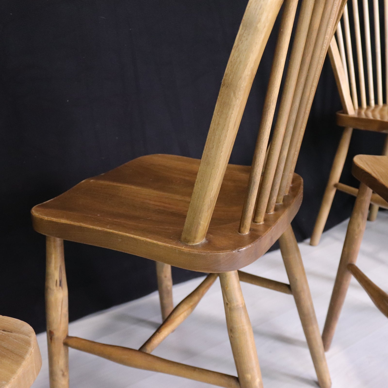 Set of Four Utility Furniture CC41 Kitchen Chairs in Beech and Elm - teakyfinders