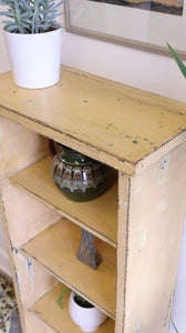 Primitive Rustic Pine Painted Bookcase - teakyfinders