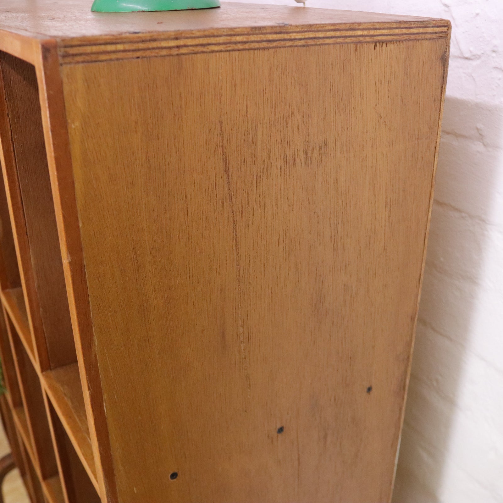 Vintage Plywood Pigeon Hole Storage Cabinet - teakyfinders