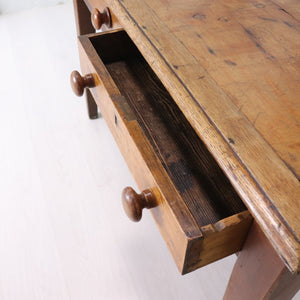 Antique Oak and Pine Teachers Desk Writing Table - teakyfinders