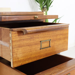 Vintage Teak Filing Cabinet Drawers - teakyfinders