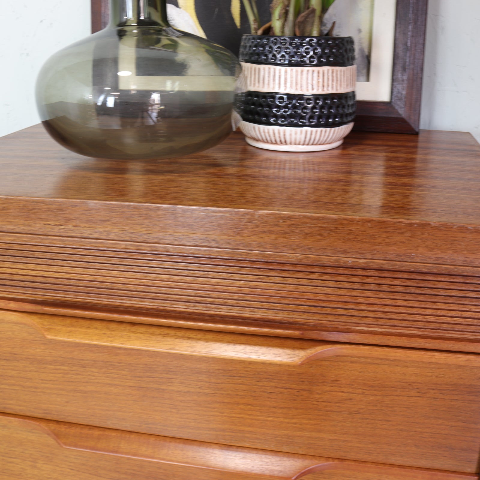 White and Newton Teak Tall Boy Chest of Drawers - teakyfinders