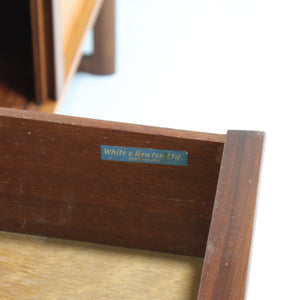 Rare White & Newton Long Teak Sideboard with Sliding Doors - teakyfinders