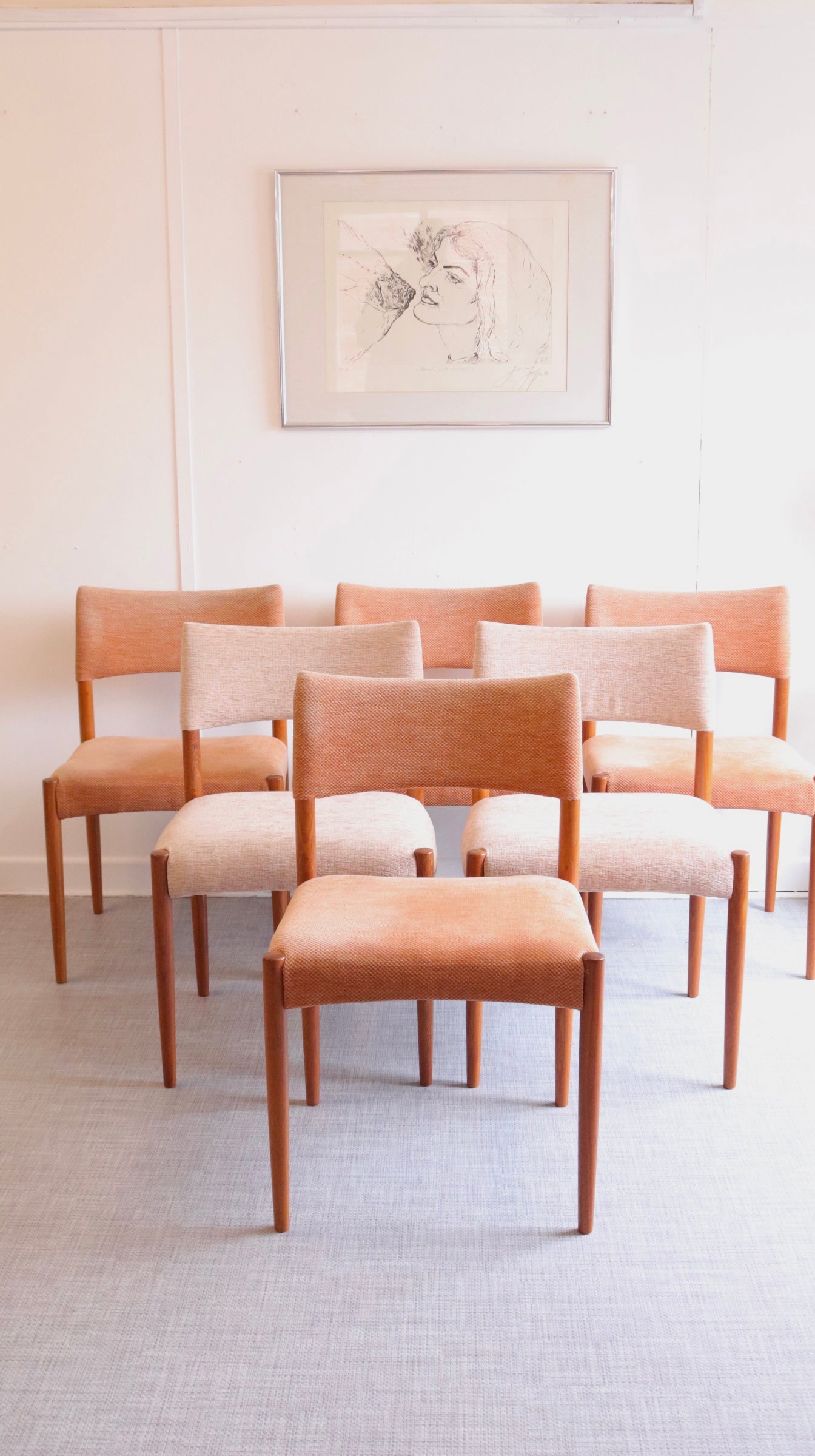 Danish set of 6 Dining Chairs by Ejner Larsen & Aksel Bender-Madsen - teakyfinders