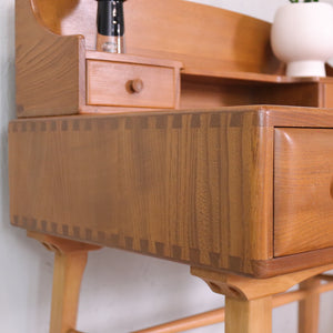 Mid Century Ercol Blonde Compact Writing Desk Model 437 - teakyfinders