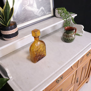 Vintage Swedish Marble Top Wash Stand Sideboard - teakyfinders
