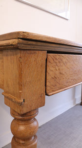 Antique Rustic Oak Console Table / Desk - teakyfinders