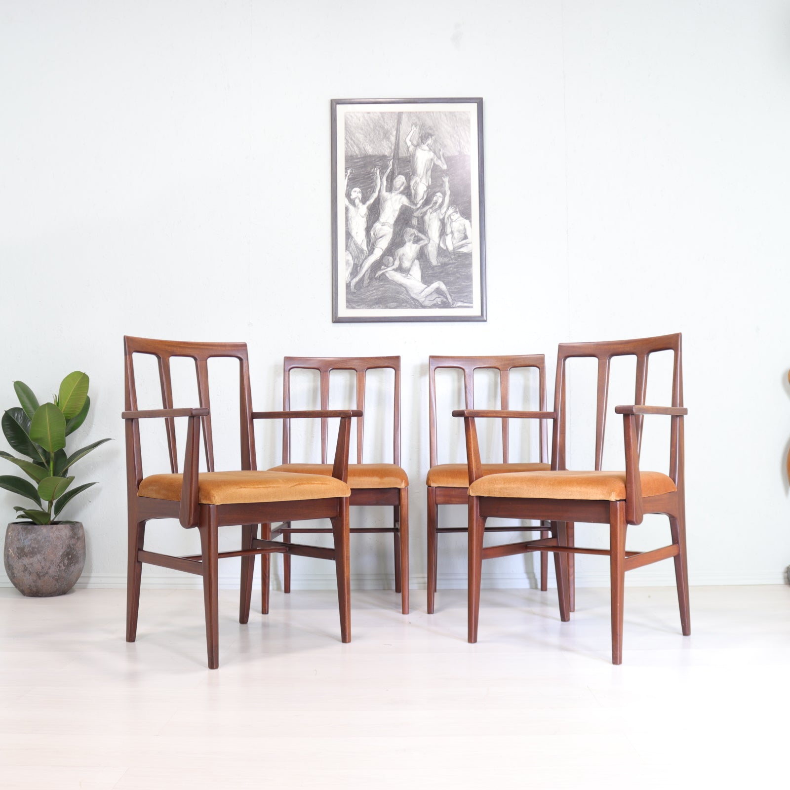 A. Younger Set of Four Volany Dining Chairs in Afromosia - teakyfinders