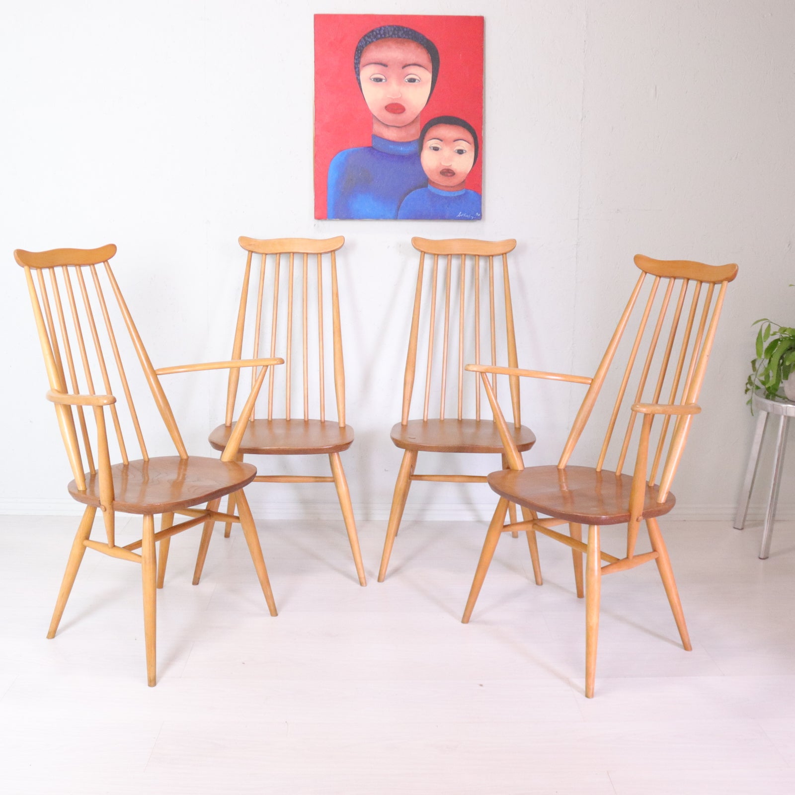 Ercol Light Golsmith Set of Four Dining Chairs - teakyfinders