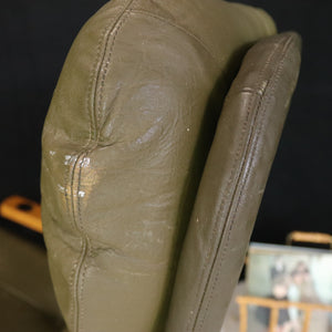 Norwegian Green Leather Reclining Chair - teakyfinders
