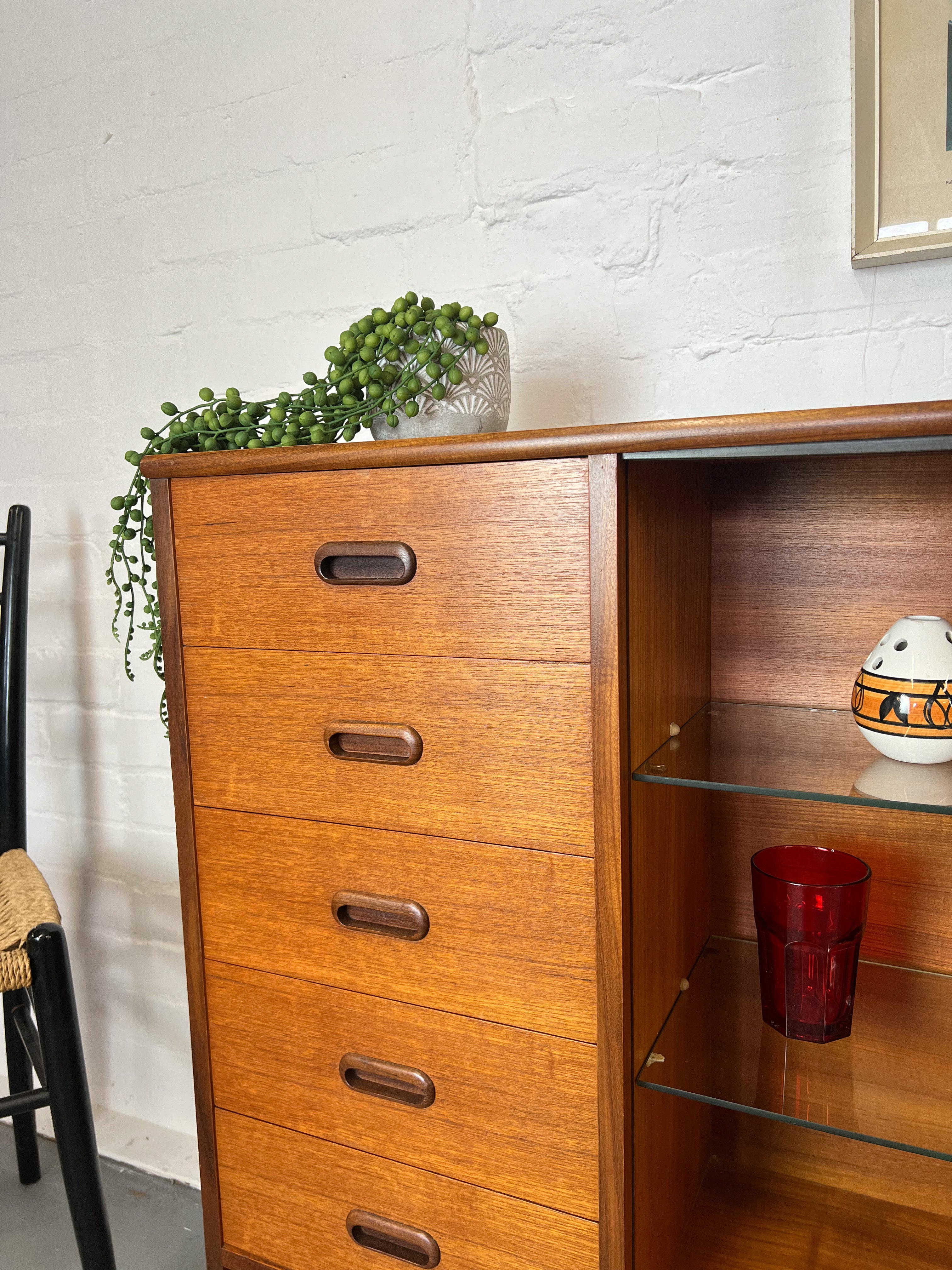 Turnidge of London Teak Sideboard Display Cabinet - teakyfinders