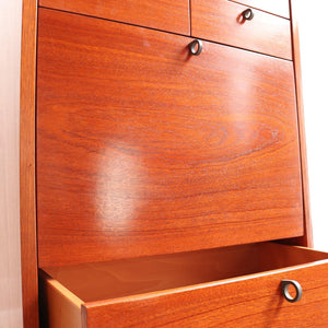 Post Modern Teak Tall Curved Drawer Cabinet by Umberto Agnago for Giorgetti - teakyfinders