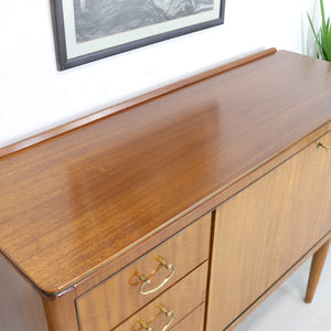 Retro Small Teak and Mahogany Drinks Cabinet Sideboard Greaves and Thomas - teakyfinders