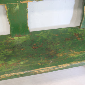 Rustic 19th Century Green Painted Austrian Bench - teakyfinders